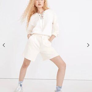 NWT. Madewell Cotton Hemp Sweat Shorts. Medium. Cream.